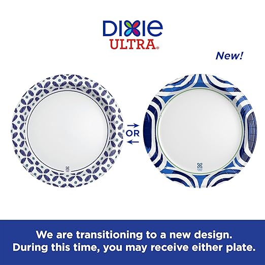 Dixie Ultra, Large Paper Plates, 10 Inch, 44 Count, 3X Stronger, Heavy Duty, Microwave-Safe, Soak-Proof, Cut Resistant, Disposable Plates For Heavy, Messy Meals