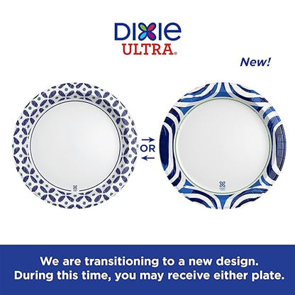 Dixie Ultra, Large Paper Plates, 10 Inch, 44 Count, 3X Stronger, Heavy Duty, Microwave-Safe, Soak-Proof, Cut Resistant, Disposable Plates For Heavy, Messy Meals