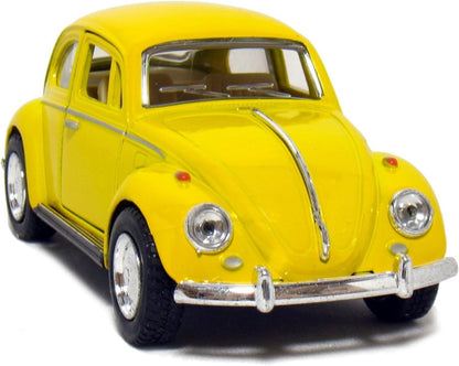 KiNSMART - 1967 Volkswagen Classic Beetle 5 Inch 1:32 Scale Die Cast Metal Model Toy (Yellow)