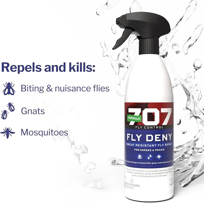 Formula 707 Fly Deny Spray for Horses & Ponies, 32 oz – 14-Day Protection