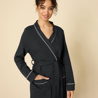 XL Essentials Women's Lightweight Waffle Full-Length Bath Robe (Available in Plus Size)