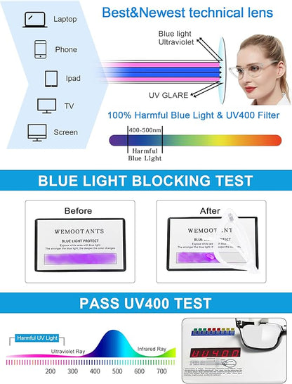 Unique Reading Glasses for Women Blue Light Blocking Readers Retro Cat Eye Style