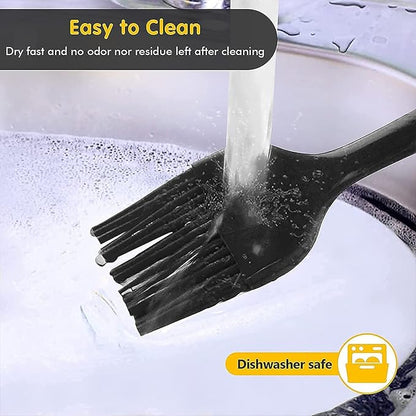 Food Grade Silicone Oil Brush,Spread Evenly High Temperature Resistant,Barbecue Brush Small Silicone Brush,for Barbecue Oil for Kitchen Black 21cm