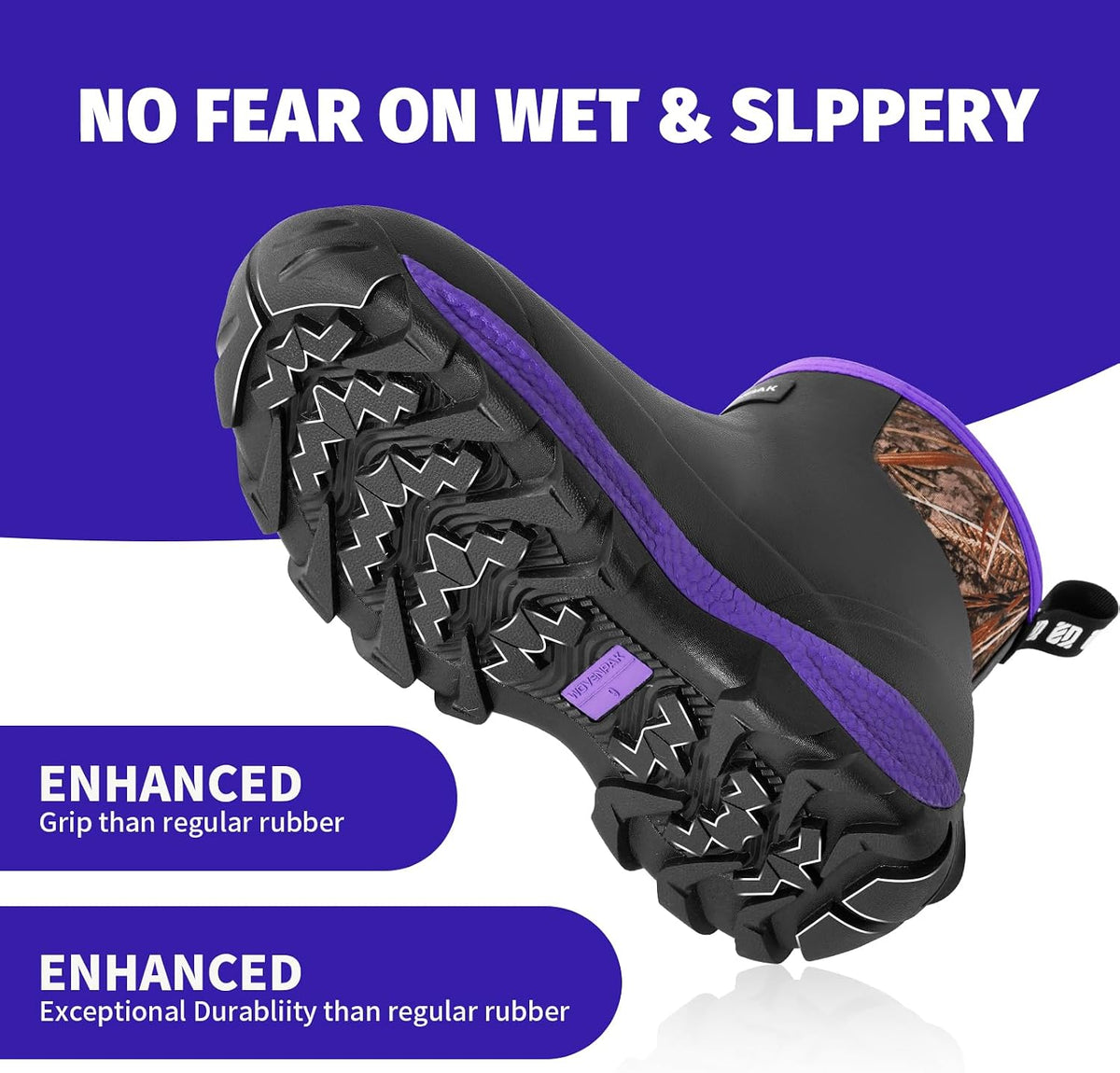 WOVENPAK Women's Rubber Garden Boots, Ankle Rain Boots with Steel Shank, Waterproof Insulated Yard Gardening Shoes for Mud Working Outdoor Size 6-11