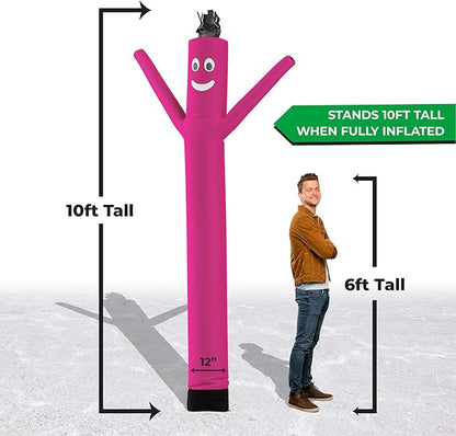 LookOurWay Air Dancers Inflatable Tube Man Attachment - 10 Feet Tall Wacky Waving Inflatable Dancing Tube Guy for Business Promotion - Blower Not Included - Pink