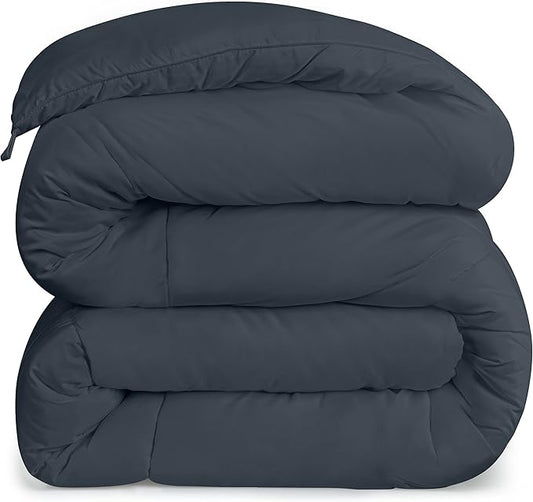 Utopia Bedding Comforters Queen Size, All Season Duvet Insert, Down Alternative Box Stitched Bed Comforter with Corner Tabs, Machine Washable (Grey)