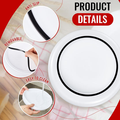 Hushee 2 Pcs Adaptive Scoop Plates 8 Inches Scooped Dish Suction Bowls with Silicone Anti-Slip Rubber Ring Eating Utensils for Elderly Disabled Handicapped from Parkinsons Dementia Stroke