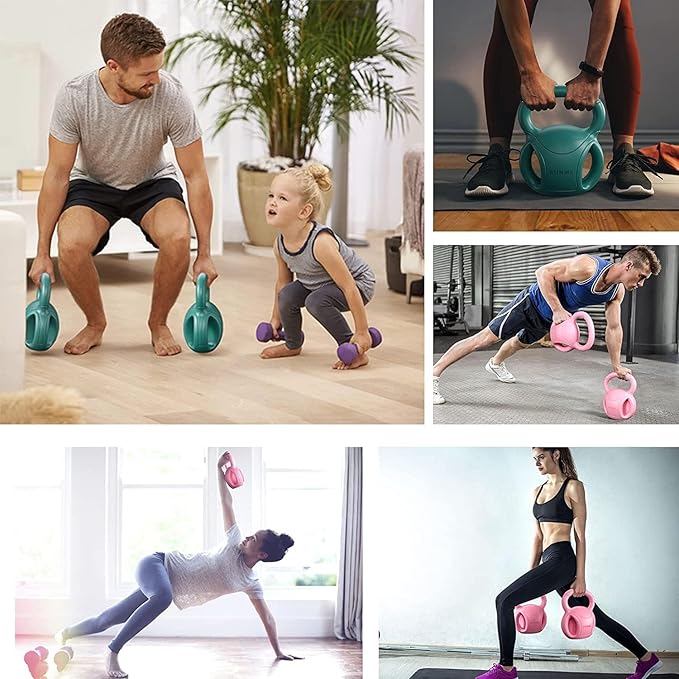 RUNWE 3 Handle Kettlebells Weight - Weight for Women Options 5, 10, 15 and 20 LB for Russian Twists AB Exercise, Weightlifting and Core Fitness Exercise Home Gym Single in Sold