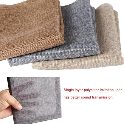 Flushbay Speaker Grill Cloth Linen Single Layer Speaker Fabric Protective Dustproof Mesh Cloth Stereo Fabric Replacement for Home Stage Speakers, Media Cabinet, KTV Box (Beige, 50  146cm)