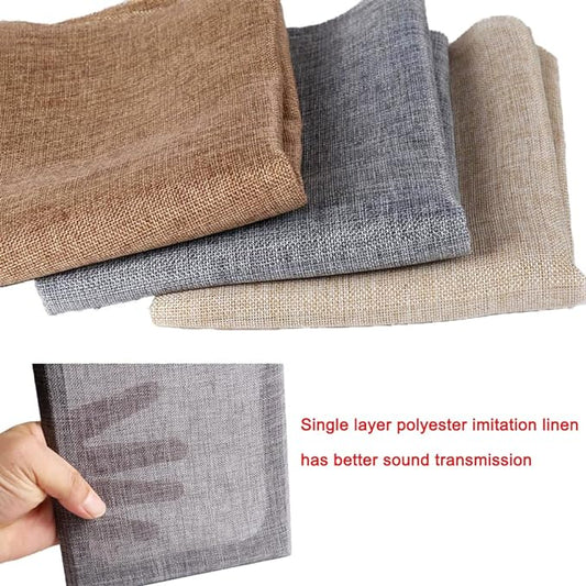 Flushbay Speaker Grill Cloth Linen Single Layer Speaker Fabric Protective Dustproof Mesh Cloth Stereo Fabric Replacement for Home Stage Speakers, Media Cabinet, KTV Box (Beige, 50  146cm)