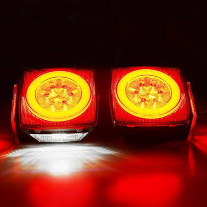 LINKITOM New Halo Submersible LED Trailer Light, Super Bright Brake Stop Turn Tail License Lights for Camper Truck RV Boat Snowmobile Under 80" Inch