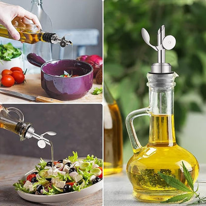 Weighted Bottle Pourer, Olive Oil Dispenser Spouts, Precision Oil Pouring Spout, Automatic Turning Pourer Spout, Reusable Oil Dispensing for Coffee Shops, Restaurants Bars Outdoor Grill
