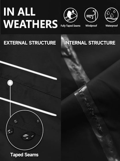Men's Rain Pants, Waterproof Lightweight Outdoor Trousers for Hiking Fishing Windproof Rain Over Pants