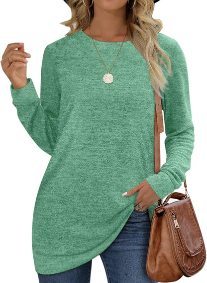 Sweatshirts for Women Crew Neck Long Sleeve Plain Fashion Casual Tops