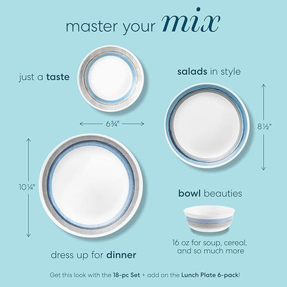 Corelle Chip Resistant Dinnerware Set, 6-Piece, Elemental Dawn