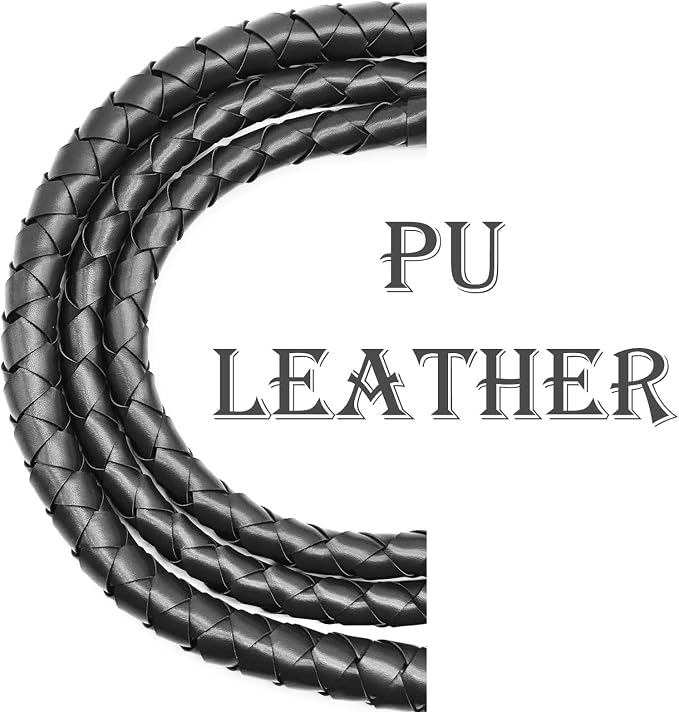 Black Whip for Halloween Costume - 6.5 Feet PU Leather Soft Prop Whip, Cat Woman Lion Tamer Cowboy Costume Accessory for Adult Women Party Dress Up Cosplay
