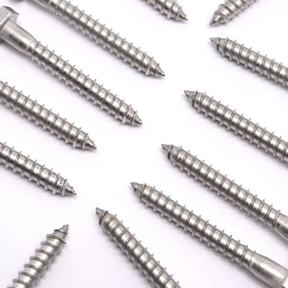 3/8" X 3-1/2" Hex Lag Screws, 304 Stainless Steel Lag Screws Bolts for Wood (16PCS, Black)