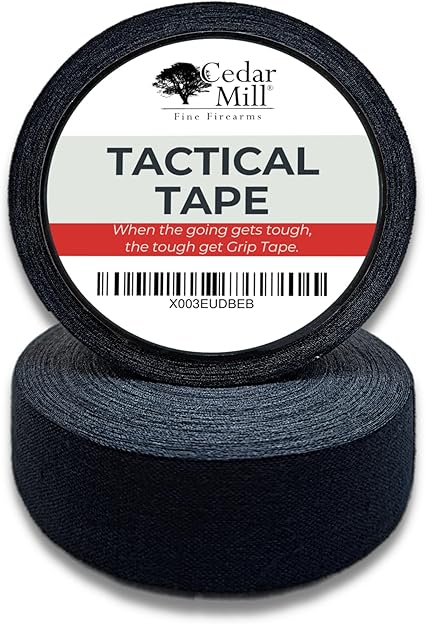 Cedar Mill Fine Firearms Handgun Grip Tape - Waterproof Gun Grip Tape, Non-Adhesive Multipurpose Military Tape to Improve Handles, Fore Grip Tape for Guns, Rifle, and Shotgun - 1 Inch x 21.87 Yards