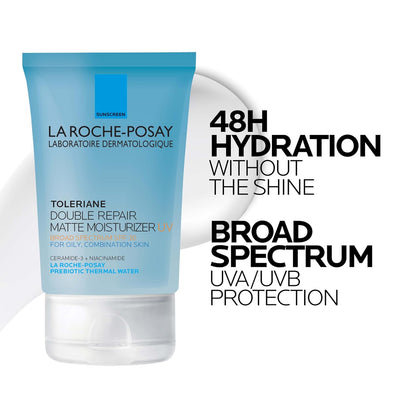 La Roche-Posay Toleriane Double Repair Matte Face Moisturizer, Daily Moisturizer For Oily Skin With Ceramide And Niacinamide For All Skin Tones, Oil Free, Non-Comedogenic, Available with SPF 30 ( No Original Box )