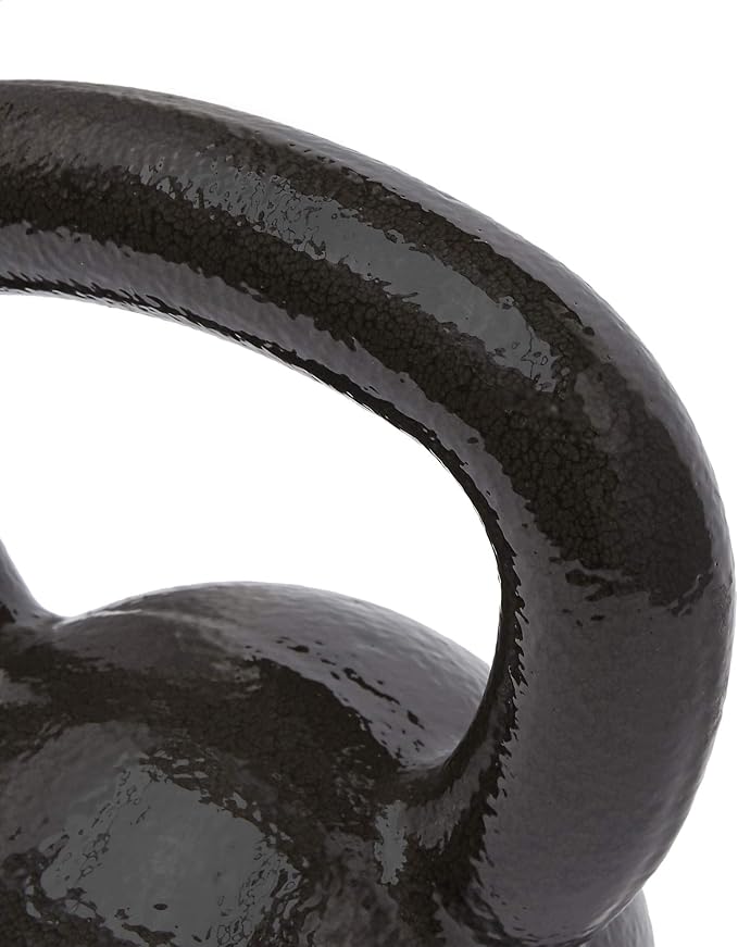 Basics Cast Iron Kettlebell for Strength Training, Textured Wide Handle, Dark Gray