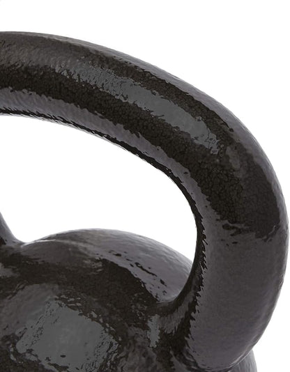 Basics Cast Iron Kettlebell for Strength Training, Textured Wide Handle, Dark Gray