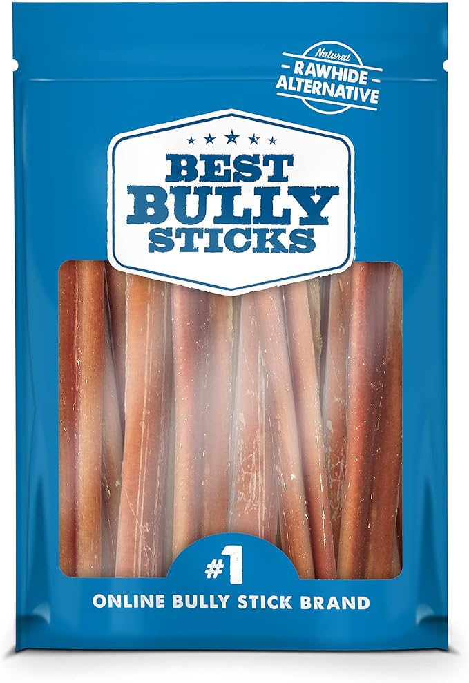 Best Bully Sticks 4 Inch Bully Sticks - 8 oz (Pack of 1) - 100 Natural Grass-Fed, Grain and Rawhide Free, Ideal for Small or Young Canines