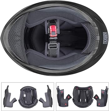 GLX GX11 Compact Motorcycle Helmet - Black, Small - Full Face w Tinted Visor, DOT Approved