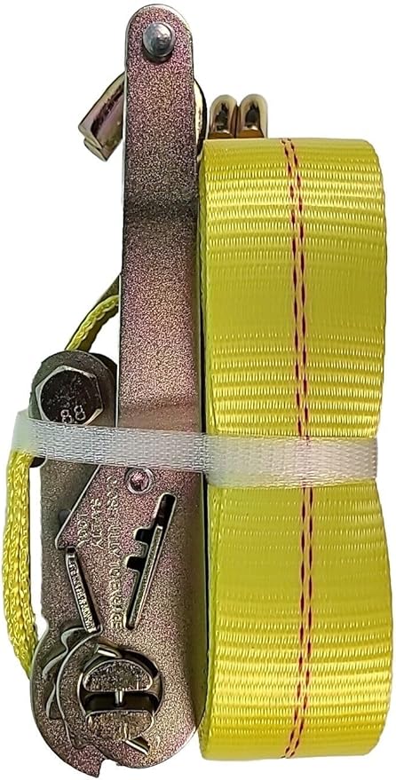 FICHAS Heavy-Duty Ratchet Tie-Down Straps with J Hooks 27'x 2' Weather Resistant New