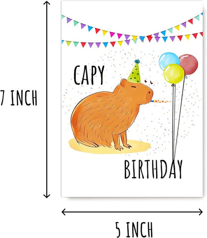 EruditeGifts Greeting Card - Funny Capy Birthday Card - Capybara Themed Card for Friends