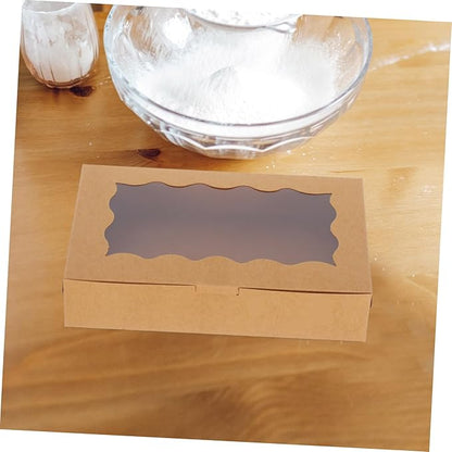 PRETYZOOM 5Pcs Windowed Pastry Boxes for Baked Goods Elegant Cookie Packaging for Cookies Desserts Candies Versatile Bakery Boxes with Display Window