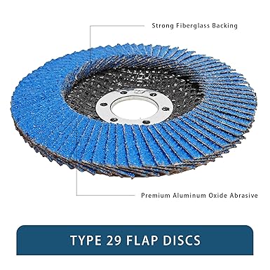 EILIDH Blue Sand 4 1/2 x 7/8-Inch Zirconia Type 29 Flap Disc,Sanding Disc for Grinding, Rust Removal,Finishing Grinding Disc (10 Pack)-40Grit
