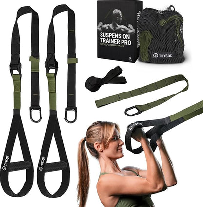 THYSOL Resistance Trainer Pro Xtreme Straps Army  Sling Trainer Set with Adjustable Door Anchor  Fitness Home Workouts - Suitable for Travelling  for Training Indoor  Outdoor