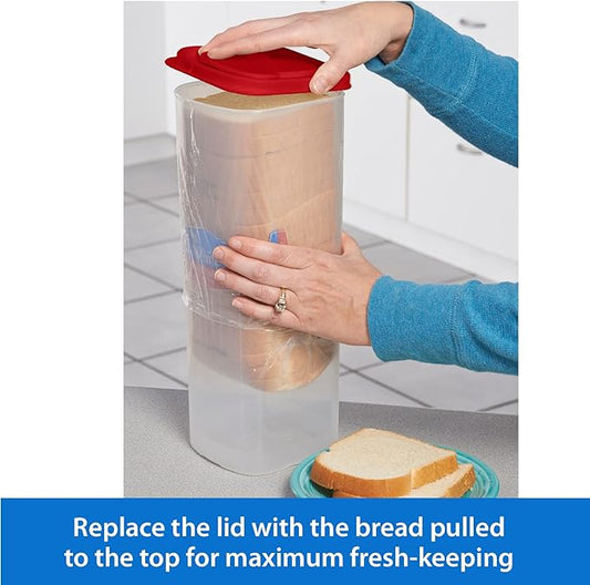 Buddeez Bread Buddy Bread Box – Keeps Bread Loaves Fresh - Red Lid, Pack of 1