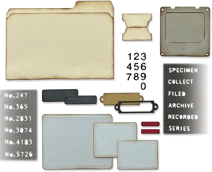 Sizzix Sizzx Thinlits Die Set 54PK Specimen by Tim Holtz  665930  Chapter 3 2022, Multicolor