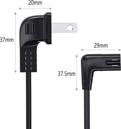 TV power cable compatible with Samsung TV, 6ft 90 degree Ancable at 2-pin angle, C7 TV cable compatible with Samsung LG, TCL, Sony, Appletv, Insignia, Sharp, Toshiba
