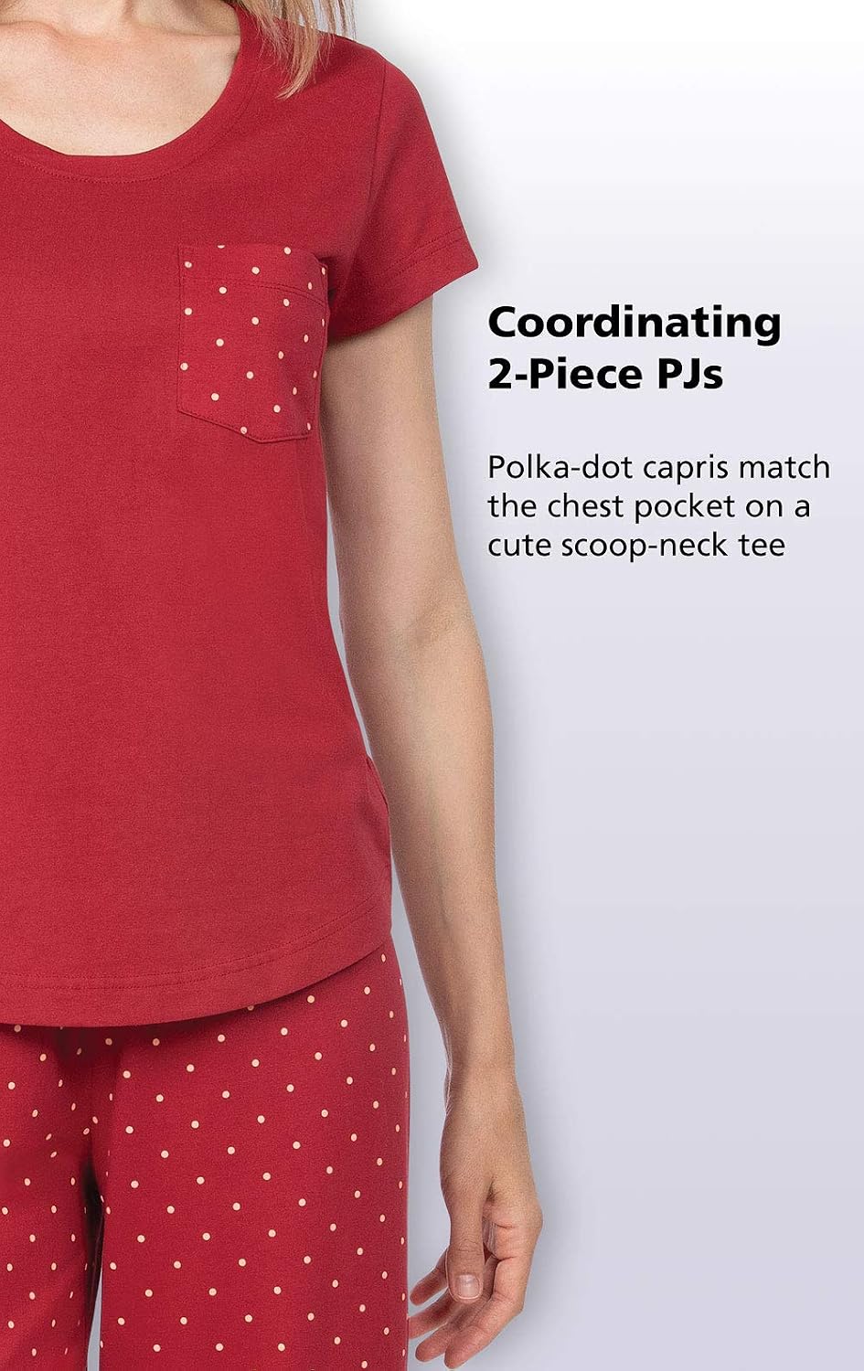 Womens PJs Sets - Ladies Pajamas Capris 100% Cotton