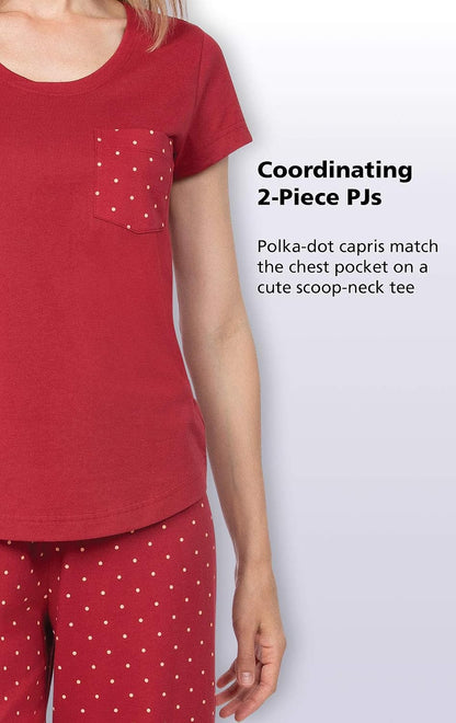 Womens PJs Sets - Ladies Pajamas Capris 100% Cotton