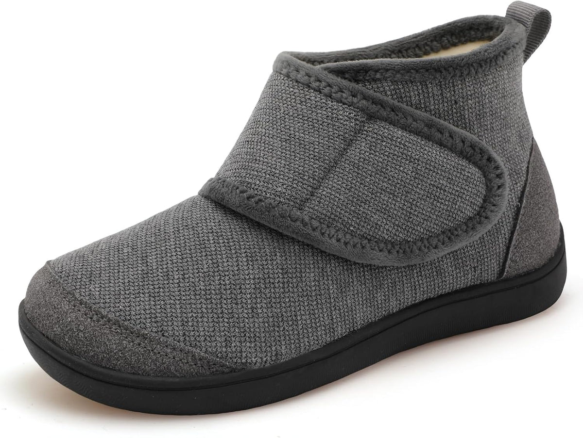 LeIsfIt Slipper Boots for Women Wide Warm House Shoes Non-slip Diabetic Winter Shoes Adjustable Bootie Slippers for Indoor & Outdoor