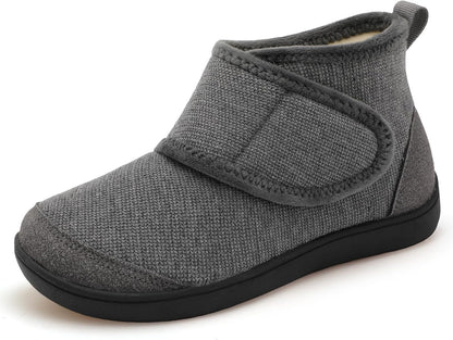 LeIsfIt Slipper Boots for Women Wide Warm House Shoes Non-slip Diabetic Winter Shoes Adjustable Bootie Slippers for Indoor & Outdoor