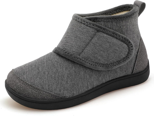 LeIsfIt Slipper Boots for Women Wide Warm House Shoes Non-slip Diabetic Winter Shoes Adjustable Bootie Slippers for Indoor & Outdoor
