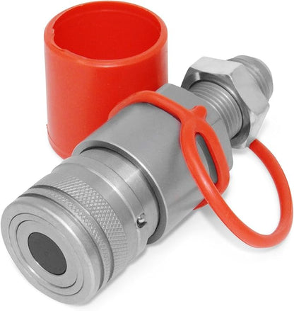 Summit Hydraulics Flat Face Hydraulic Quick Connect Coupler, 10 JIC Bulkhead Skid Steer Mount