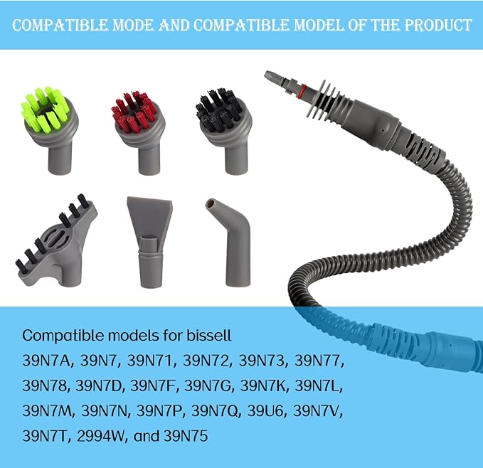 39N7A 32.8in Steam Extension Hose Replacement Parts Compatible with Bissell SteamShot Hard Surface steam Cleaner 39N7A 39N7V 39N7H 39N71 39N72 39N73 39N78 39N7M 39N7N 2994B Cleaning steam Accessories