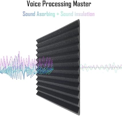 24 Pack Acoustic Panels Studio Foam Wedges 1" X 12" X 12"Sound-proofing,Sound Absorption (Black)