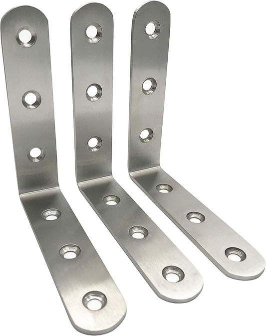 Right Angle Bracket, 90x90mm(3.5Aux3.5Au) Heavy Duty Adjustable Shelf, Stainless Steel L Corner Brace Joint Strong Loading Capacity, 3PCS