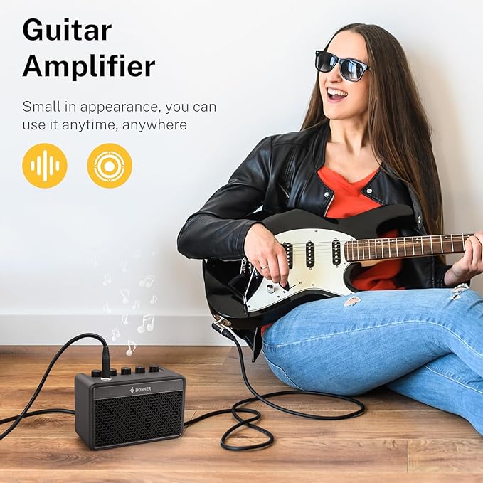Donner Mini Guitar Amp Small Electric Amplifier 5W Portable, Practice Guitar Combo Amp DA-10