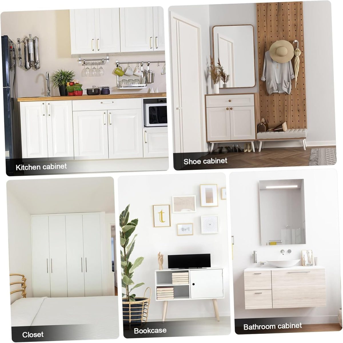 Mipcase 4sets Overlay Soft Close Cabinet Hinges Semi-Concealed Door Hinges for Easy Installation Cold-Rolled for Kitchen and Furniture Applications