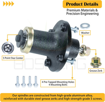 539131898 Husqvarna Spindle Assembly Replaces 539131898 Spindle Husqvarna Spindle Assembly 539131898 for Husqvarna Z248F Z242F TS354XD TS348XD MZT61 MZT52 MZT 61 MZ6128 MZ61 MZ 61 Tractors