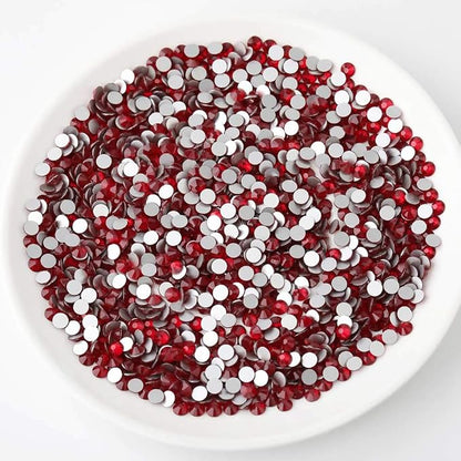 beadsland 1440 Piece Flat Back Crystal Rhinestones Round Gems,1.3mm-6.5mm,Dark Siam (SS20(4.6-4.8mm)( Open Box )