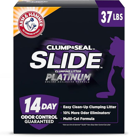 ARM  HAMMER Clump  Seal SLIDE Platinum Multi-Cat Clumping Litter, Easy Clean, Superior Odor Control, 37 Lbs