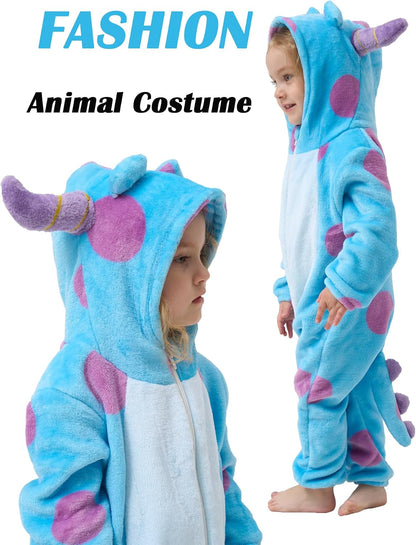 Unisex Baby Animal Onesie Pajamas,Infant Flannel Halloween Cosplay Costume, Toddler Christmas Homewear/Sleepwear ( Size 6-12 months)